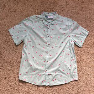 Old Navy Flamingo Print Button-Up Shirt (XL)
